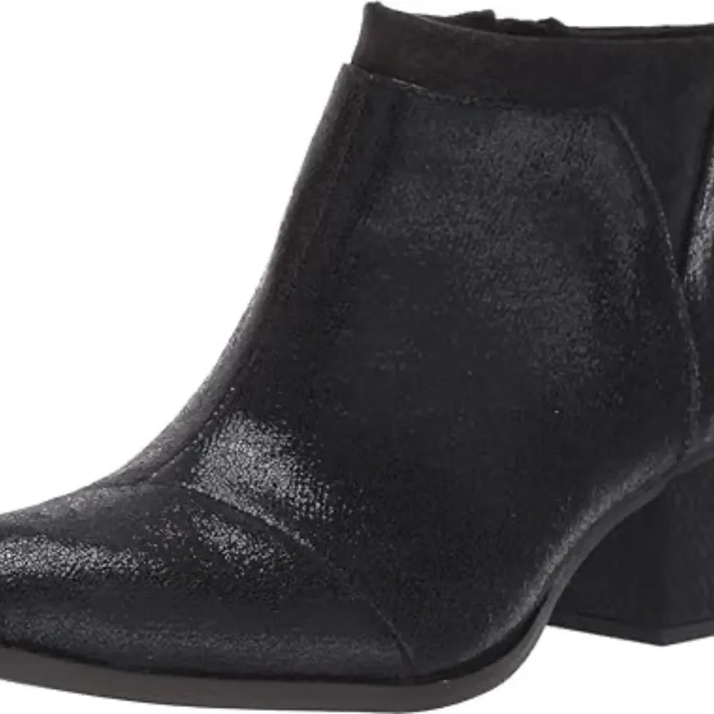 TOMS Loren NWT Black Crackle Shimmer Textile Snake Booties‎ Sz 9.5